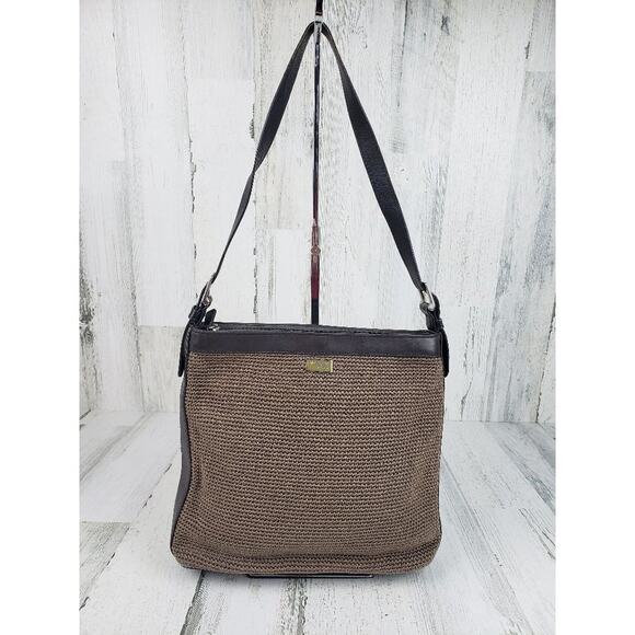 The Sak Elliot Lucca Brown Crochet Shoulder Bag Women's Purse - Picture 1 of 12